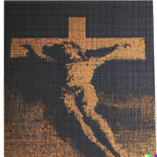 christ on the cross as blotter art