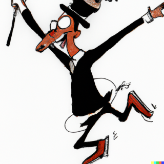todd sarratt in action in the style of ralph steadman